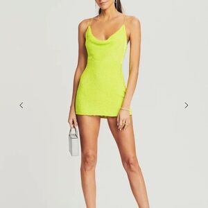 Retrofete Neon Yellow Strapless Dress